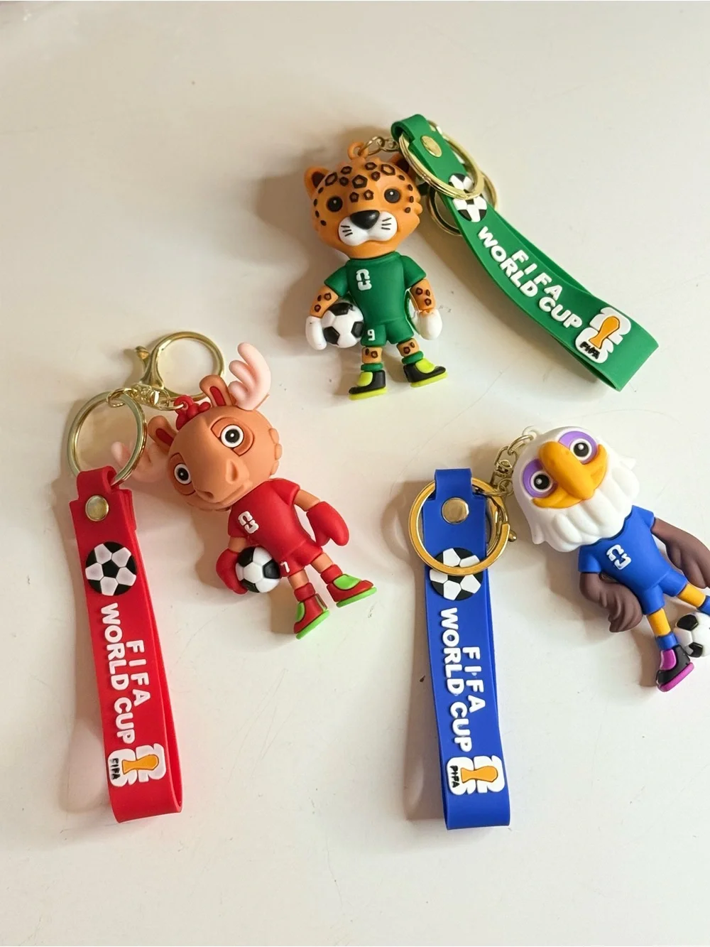 FIFA Mascot Keychain - Green, Red, Blue, Yellow Options